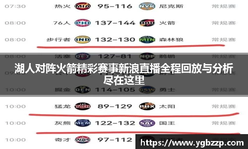 湖人对阵火箭精彩赛事新浪直播全程回放与分析尽在这里